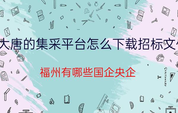 大唐的集采平台怎么下载招标文件 福州有哪些国企央企？